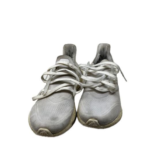 adidas Ultra Boost 21 Triple White Sneakers Mens 8.5 - Picture 1 of 7